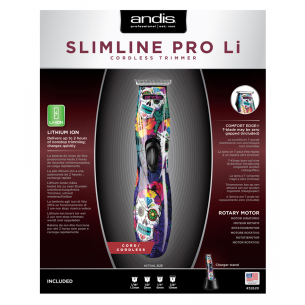 Andis Slimline® Pro Li T-Blade Trimmer -Sugar Skull Design