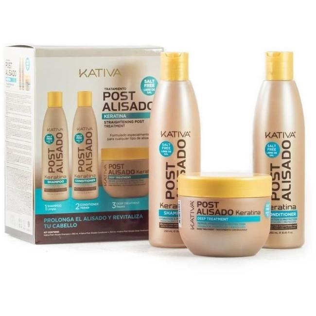 Kativa Kit 3 Straightening Post Treatment / Shampoo, Condttioner & Mask